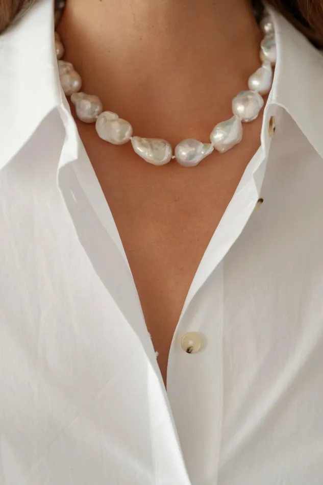 DONNI The June White Pearl Choker Women Jewelry