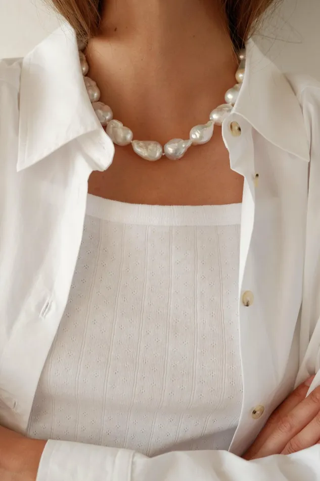 DONNI The June White Pearl Choker Women Jewelry