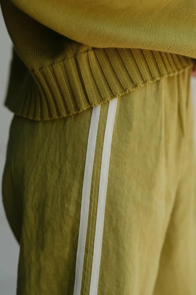 DONNI The Linen Crop Stripe Pant Women Bottoms