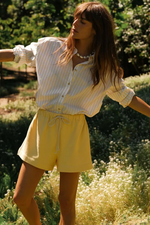 DONNI The Pop Button Down Women Tops