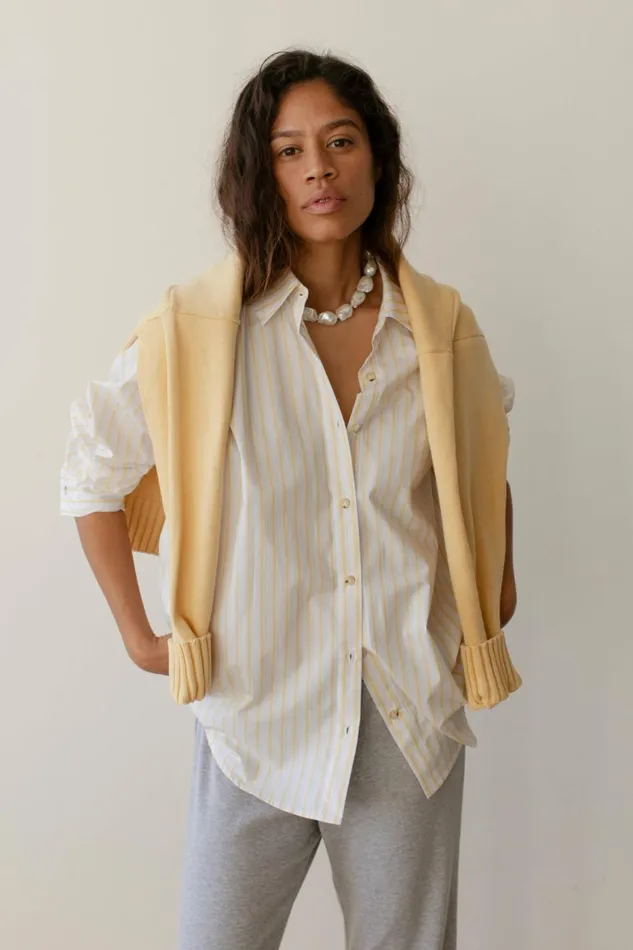 DONNI The Pop Button Down Women Tops