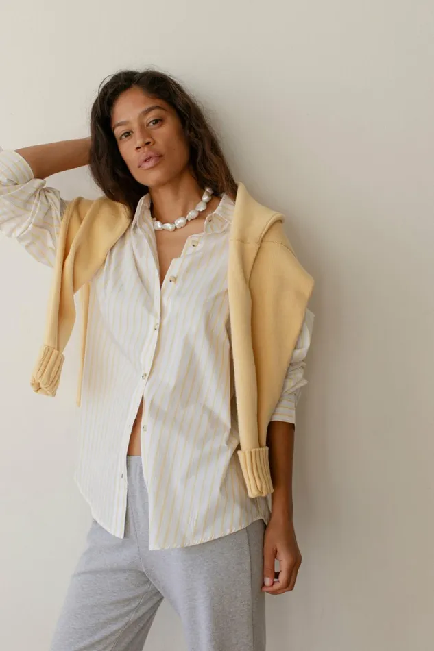 DONNI The Pop Button Down Women Tops