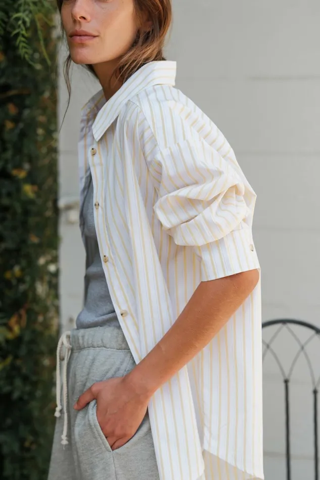 DONNI The Pop Button Down Women Tops