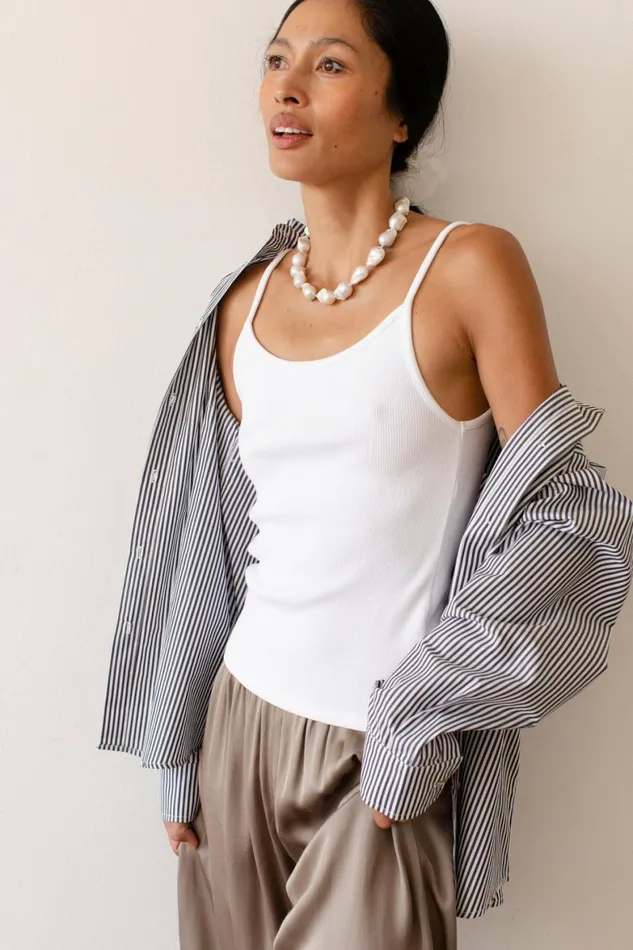 DONNI The Rib Spaghetti Tank Women Tops
