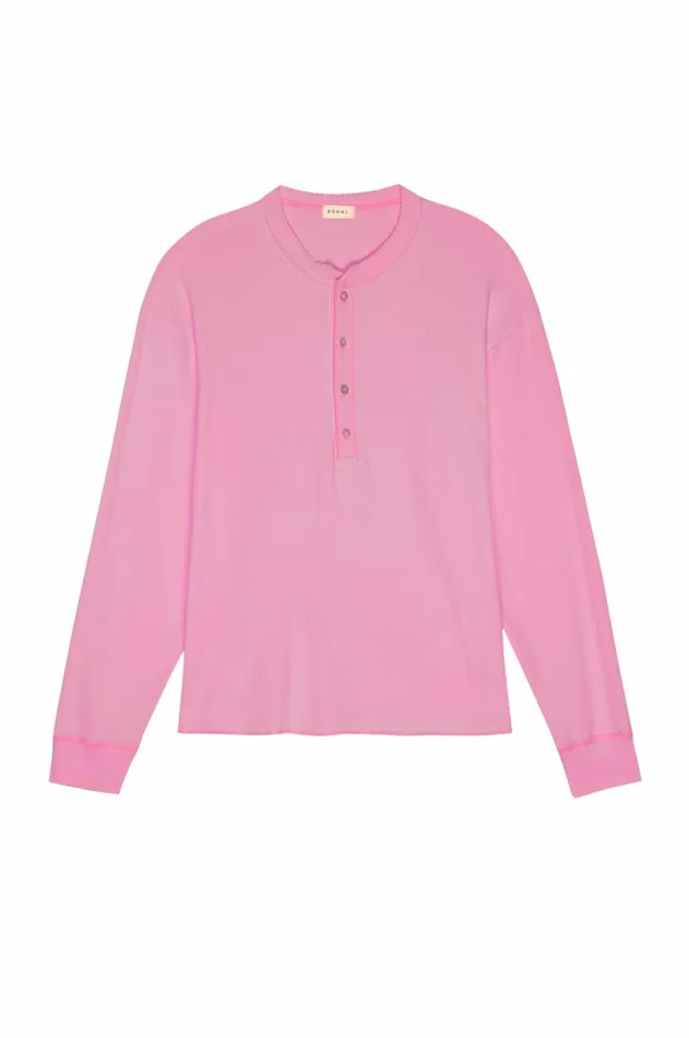 DONNI The Scallop Henley Bonbon Women Tops