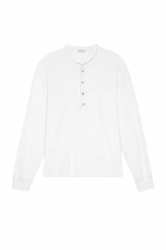 DONNI The Scallop Henley Powder Women Tops