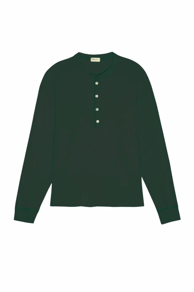 DONNI The Scallop Henley Vert Women Tops