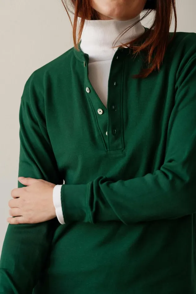 DONNI The Scallop Henley Vert Women Tops