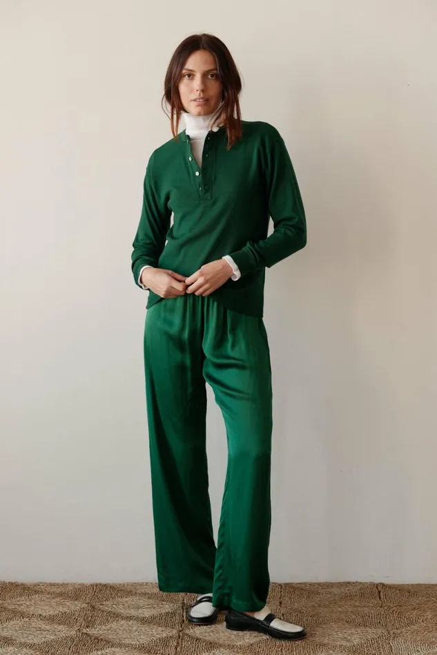 DONNI The Scallop Henley Vert Women Tops