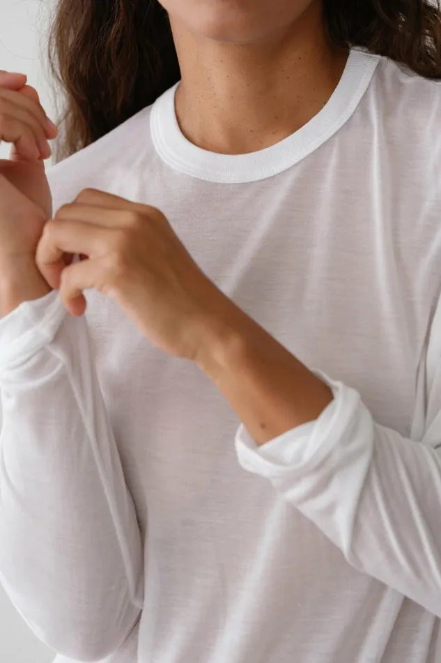 DONNI The Silk Jersey Long Sleeve Women Tops