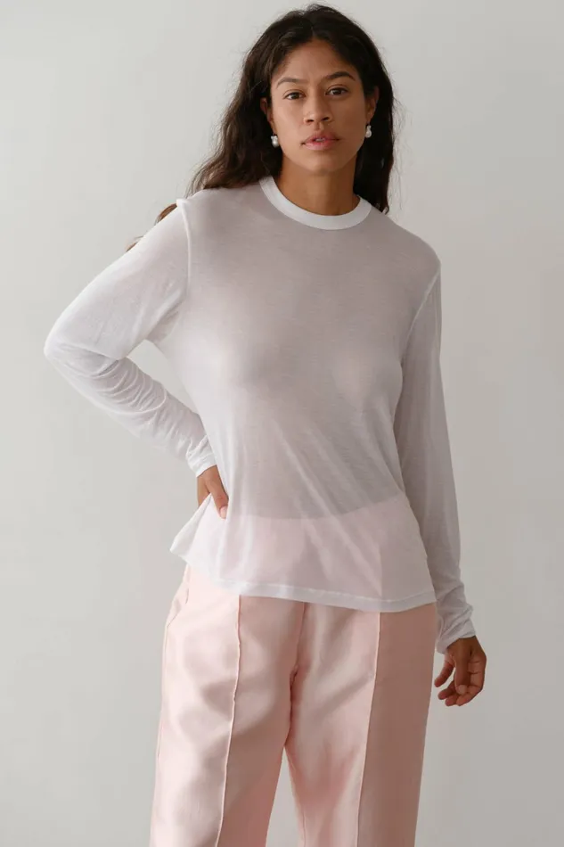 DONNI The Silk Jersey Long Sleeve Women Tops