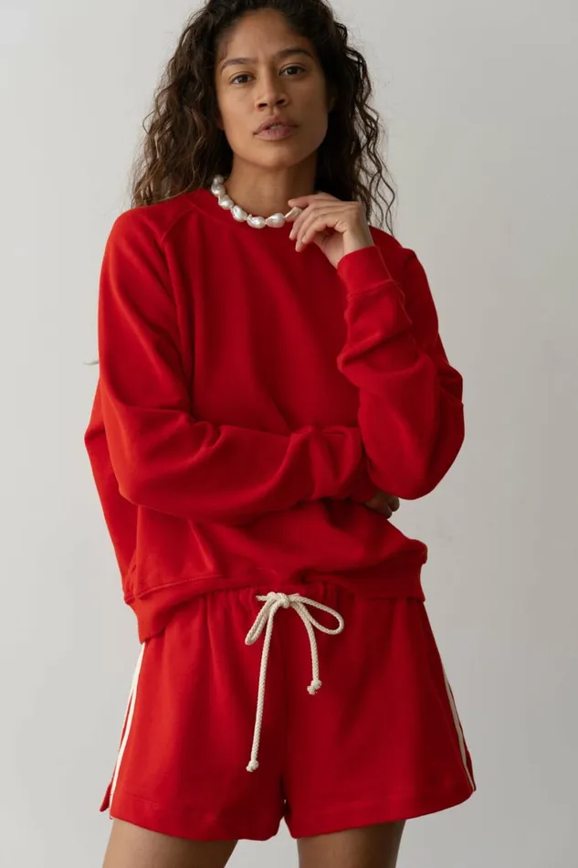 DONNI The Stripe EcoTerry Short Women Bottoms