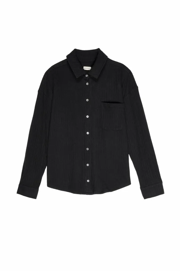 DONNI The Sweater Rib Button Down Women Tops