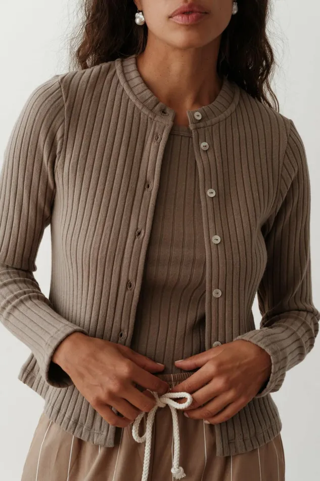 DONNI The Sweater Rib Cardi Women Tops