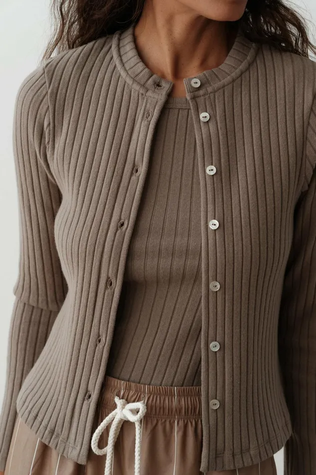DONNI The Sweater Rib Cardi Women Tops