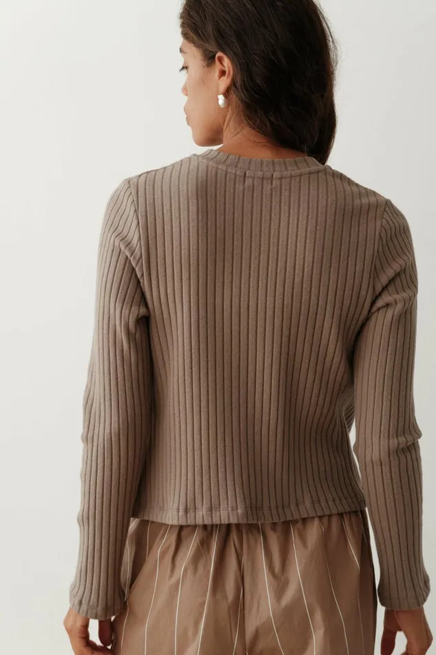 DONNI The Sweater Rib Cardi Women Tops