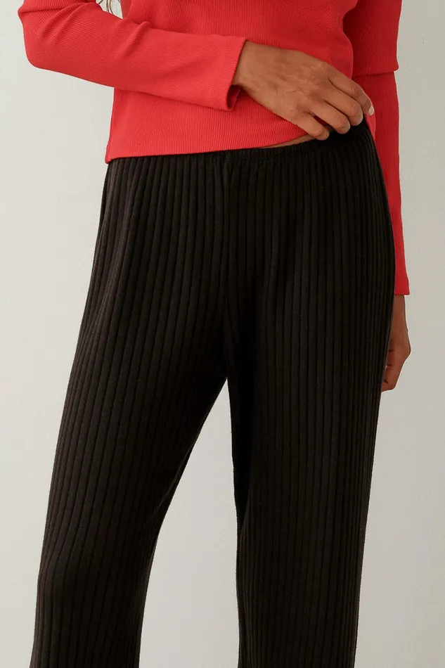 DONNI The Sweater Rib Simple Pant Women Bottoms