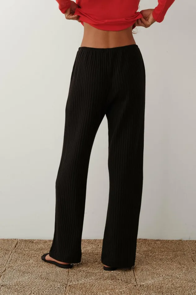 DONNI The Sweater Rib Simple Pant Women Bottoms