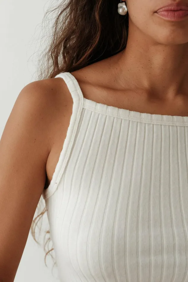 DONNI The Sweater Rib Tank Women Tops