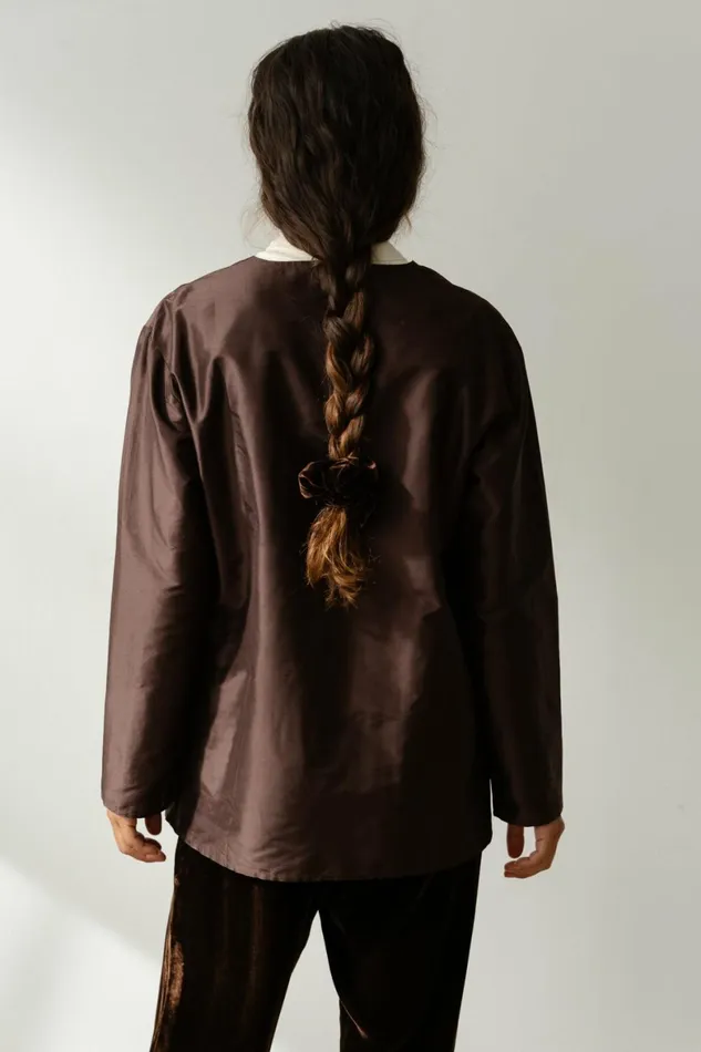 DONNI The Taffeta Split Top Women Tops