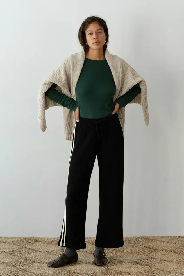 DONNI The Thermal Crop Stripe Pant Women Bottoms