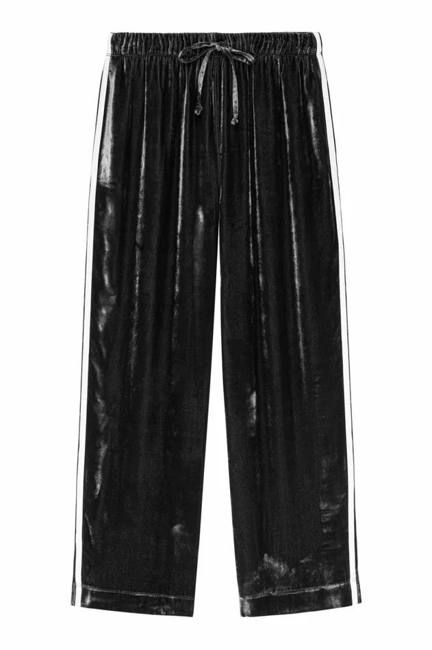DONNI The Velvet Stripe Crop Pant Women Bottoms
