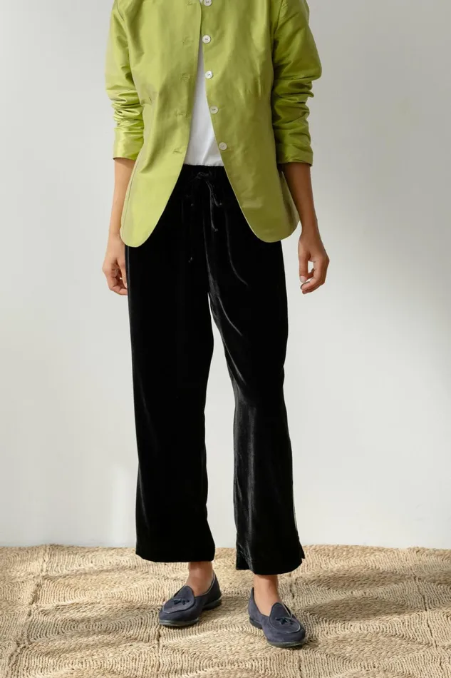 DONNI The Velvet Stripe Crop Pant Women Bottoms