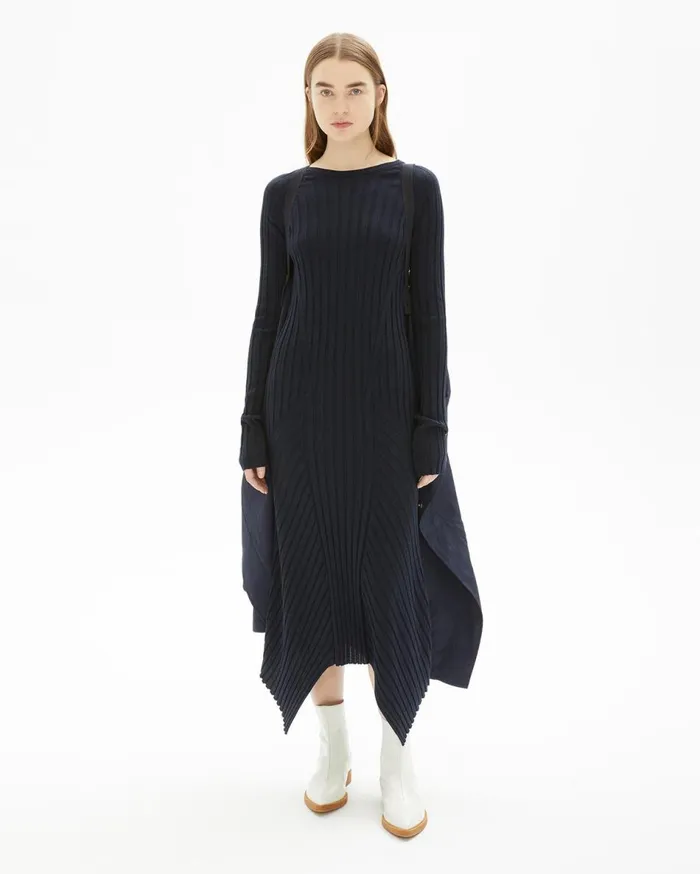 Dresses and Skirts Women Helmut Lang Fine Wool Rib Dress Ink