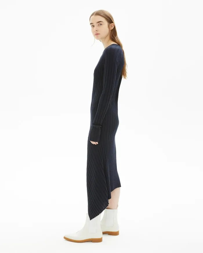 Dresses and Skirts Women Helmut Lang Fine Wool Rib Dress Ink