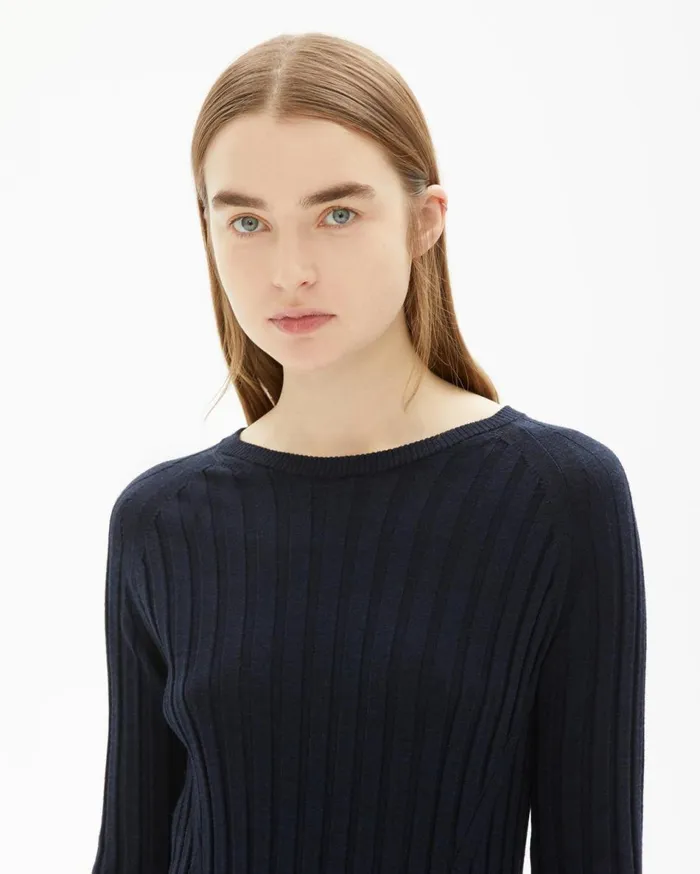 Dresses and Skirts Women Helmut Lang Fine Wool Rib Dress Ink