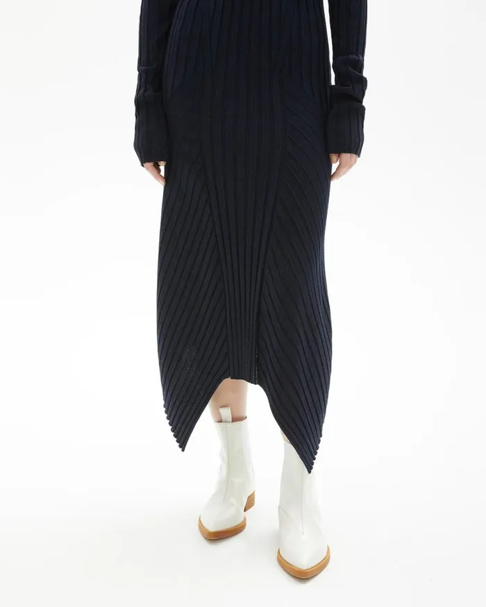 Dresses and Skirts Women Helmut Lang Fine Wool Rib Dress Ink