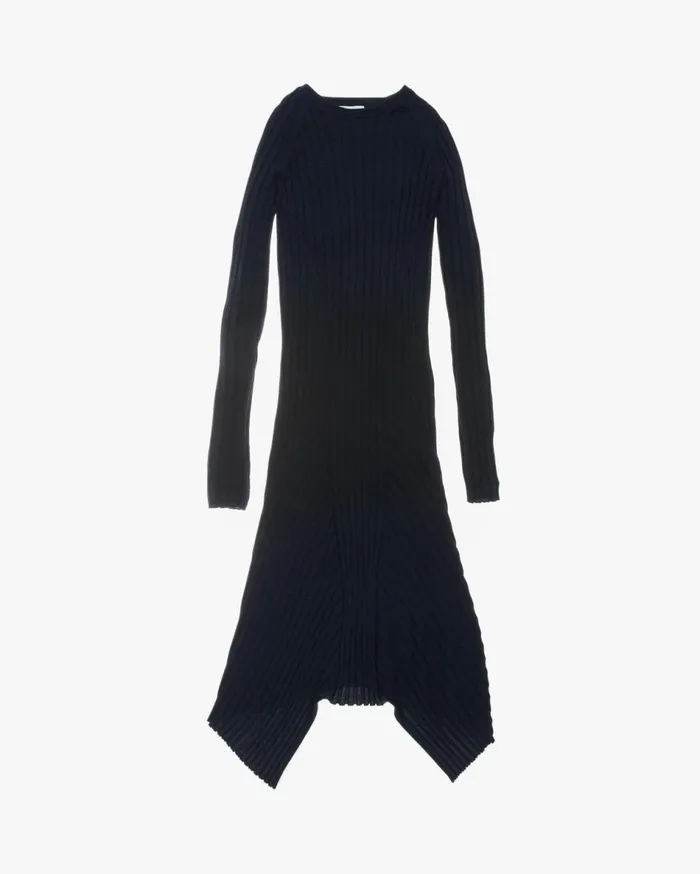 Dresses and Skirts Women Helmut Lang Fine Wool Rib Dress Ink
