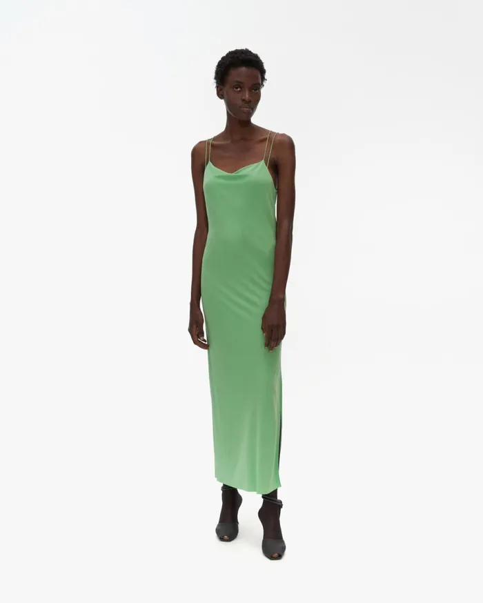 Dresses Women Helmut Lang Back Knot Dress Radiated Green