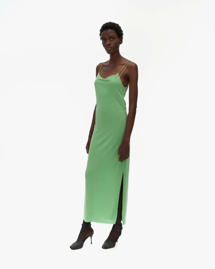 Dresses Women Helmut Lang Back Knot Dress Radiated Green