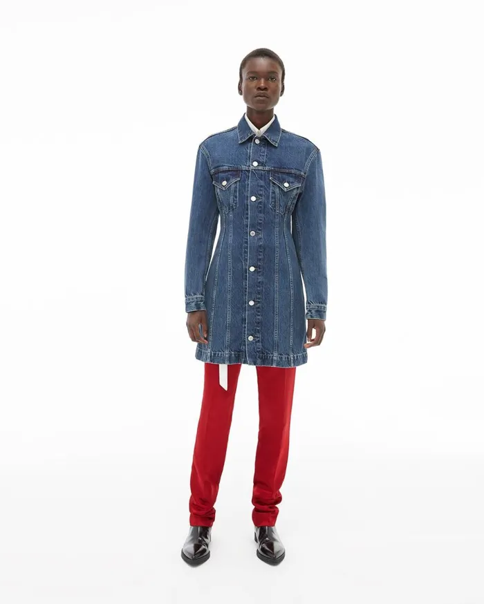 Dresses Women Helmut Lang Femme Trucker Dress Acc Mid Stone
