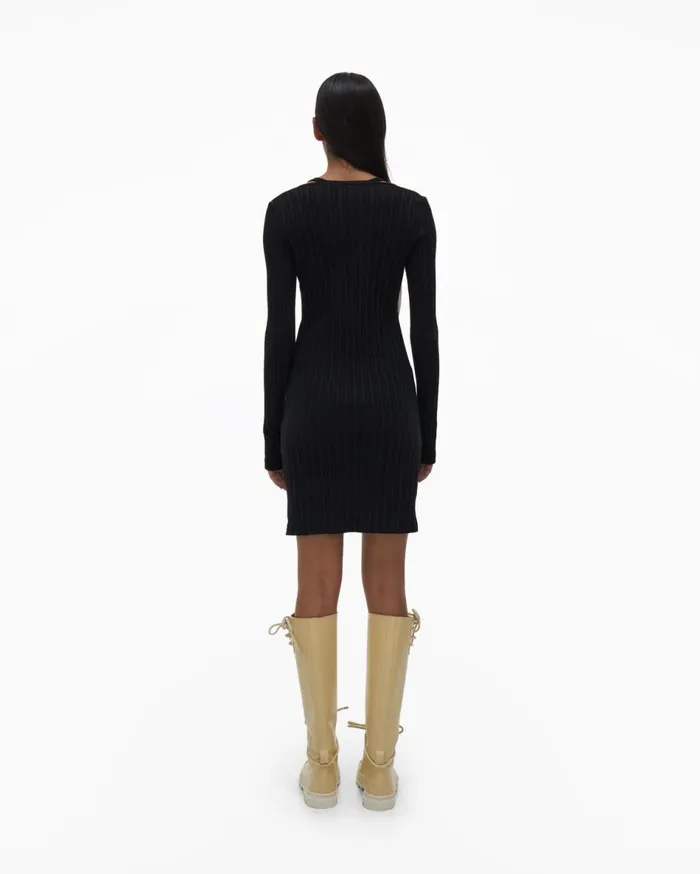 Dresses Women Helmut Lang Fine Rib Knit Dress Black