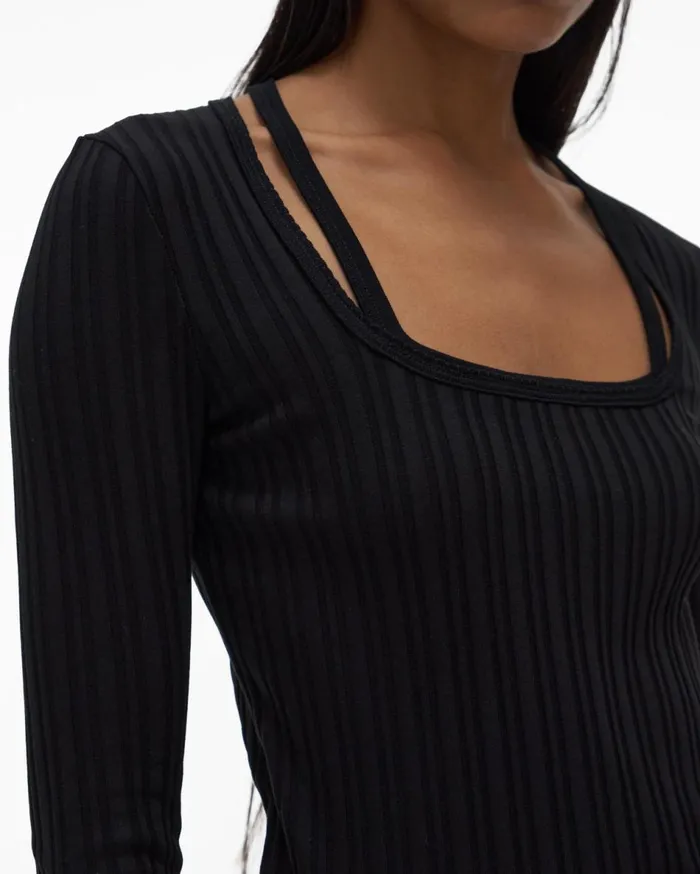 Dresses Women Helmut Lang Fine Rib Knit Dress Black
