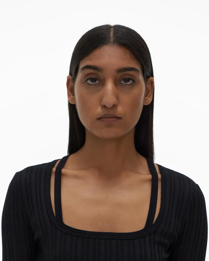 Dresses Women Helmut Lang Fine Rib Knit Dress Black