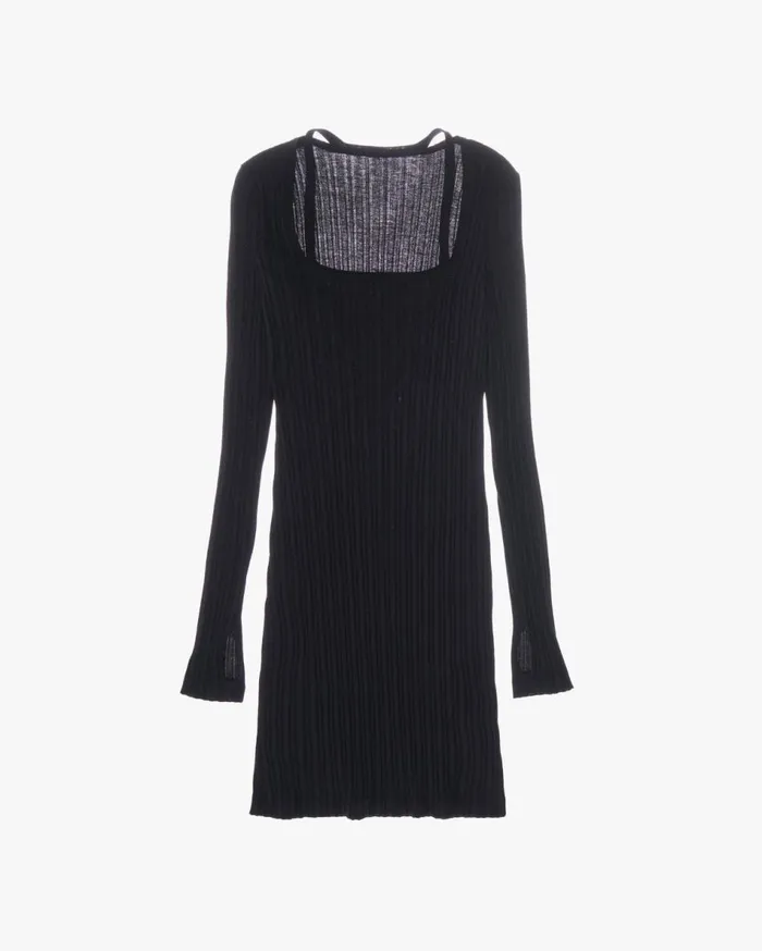 Dresses Women Helmut Lang Fine Rib Knit Dress Black