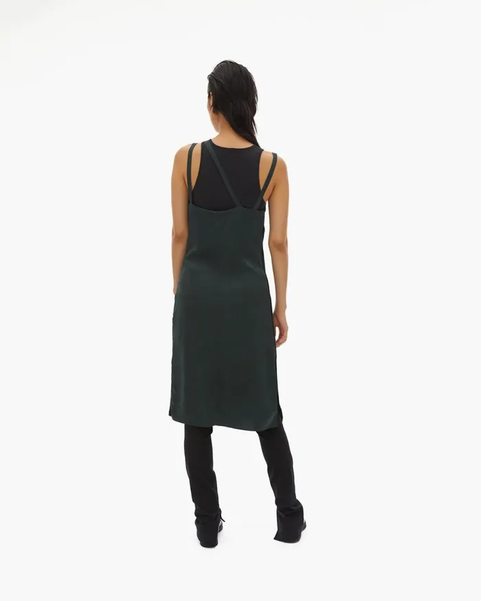 Dresses Women Helmut Lang Front Velvet Slip Dress Forest
