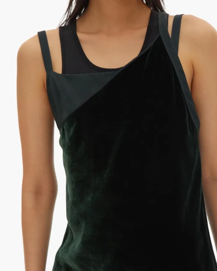 Dresses Women Helmut Lang Front Velvet Slip Dress Forest