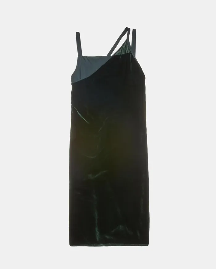 Dresses Women Helmut Lang Front Velvet Slip Dress Forest