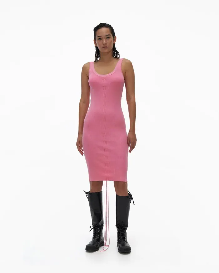 Dresses Women Helmut Lang Lacing Dress Disco Pink
