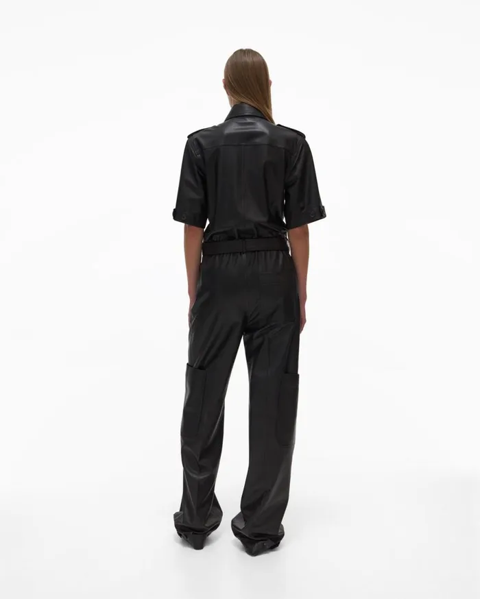 Dresses Women Helmut Lang Leather Jumpsuit Black