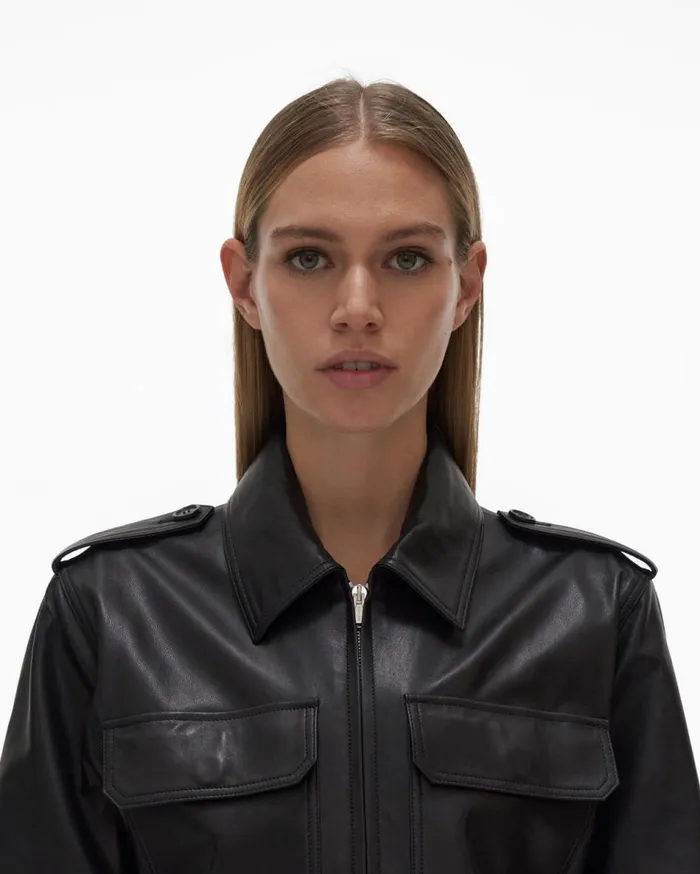 Dresses Women Helmut Lang Leather Jumpsuit Black