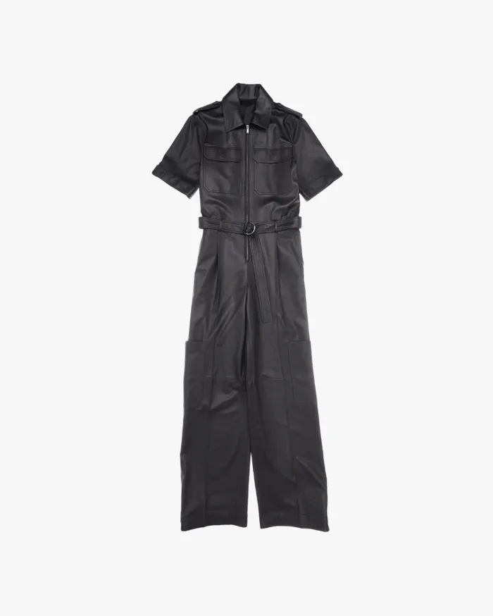 Dresses Women Helmut Lang Leather Jumpsuit Black