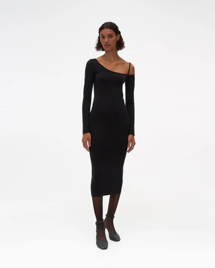 Dresses Women Helmut Lang One Shoulder Dress Black