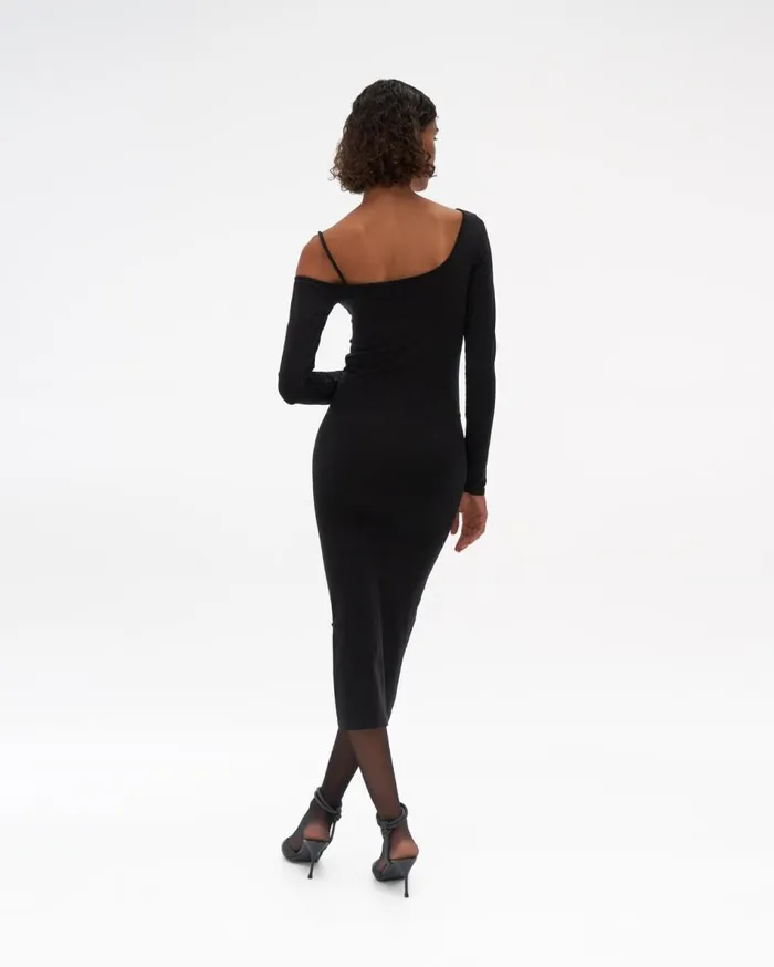 Dresses Women Helmut Lang One Shoulder Dress Black