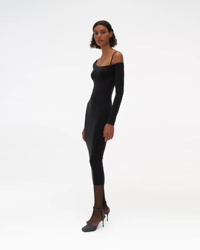 Dresses Women Helmut Lang One Shoulder Dress Black