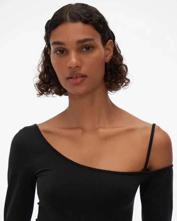 Dresses Women Helmut Lang One Shoulder Dress Black